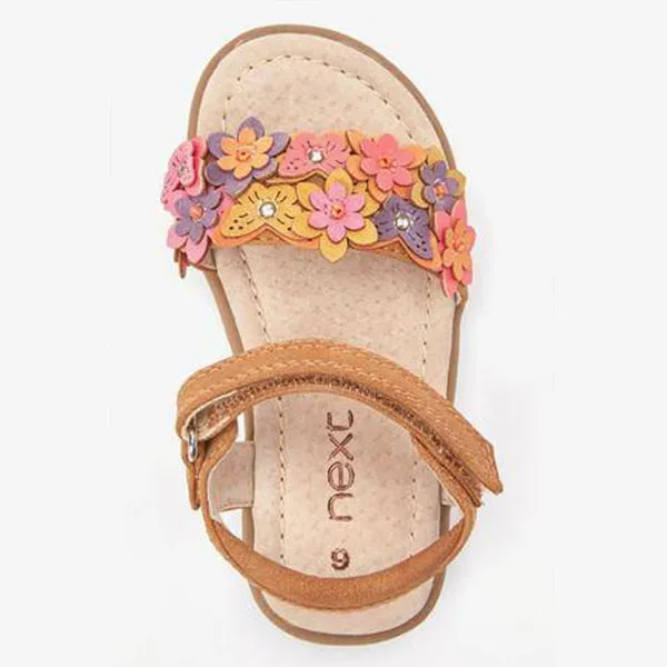 3D Flower Tan Sandals