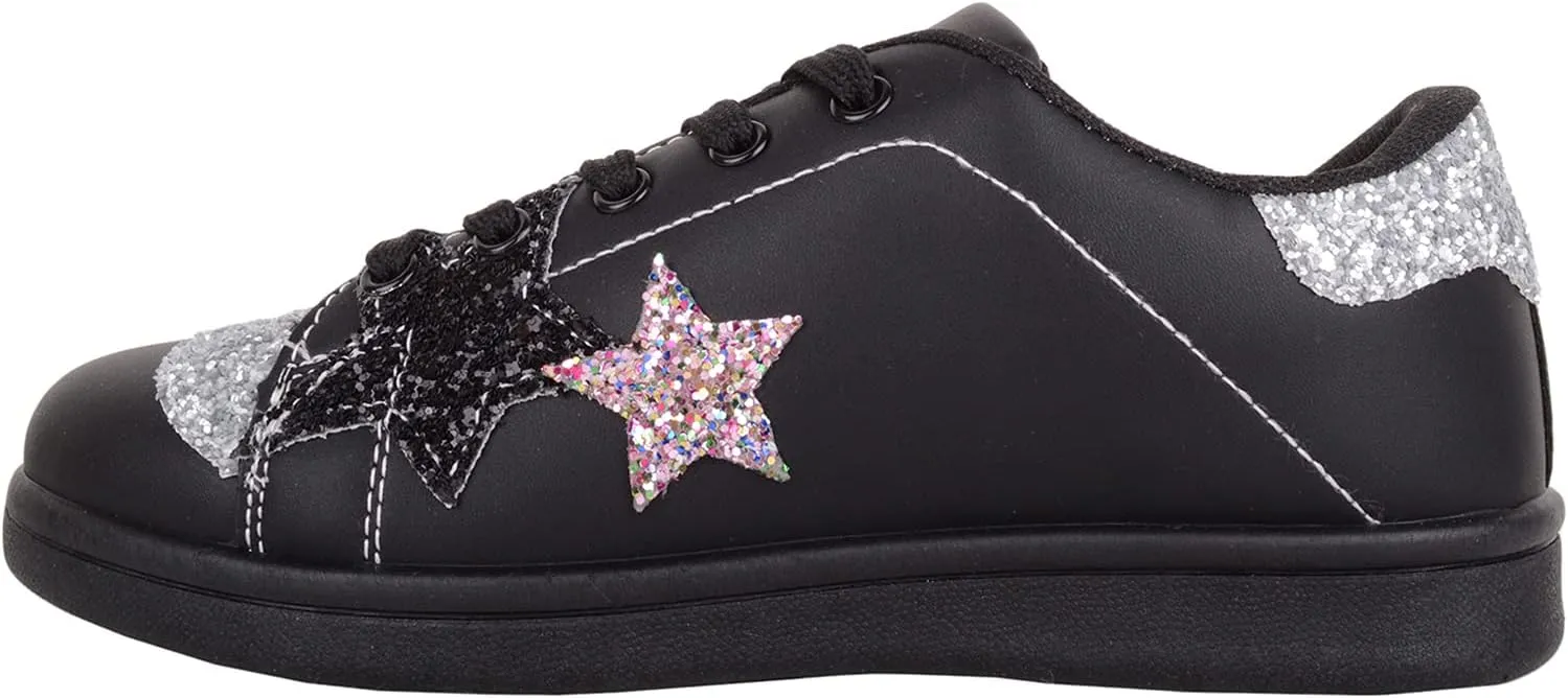 ABSOLUTE FOOTWEAR Childrens Kids Slip On Lace Up Sparkly Glitter Running Walking Sports Leisure Trainers Sneakers