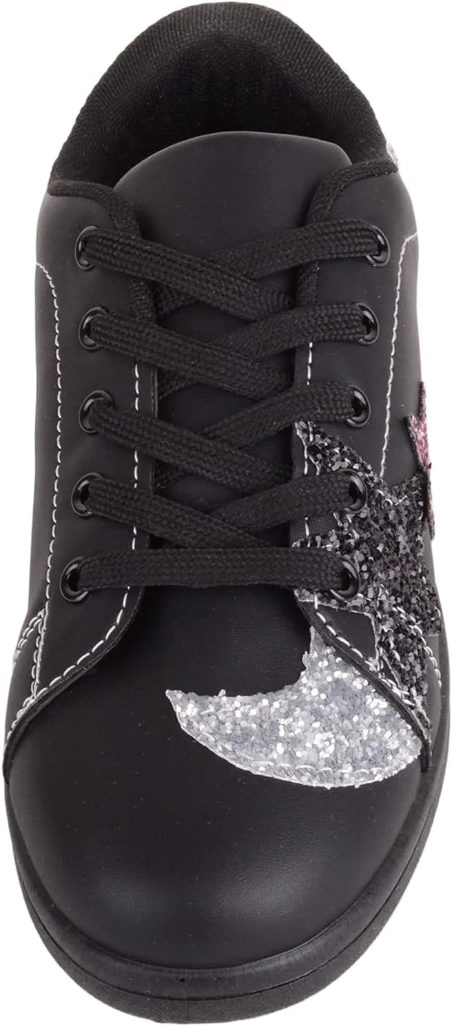 ABSOLUTE FOOTWEAR Childrens Kids Slip On Lace Up Sparkly Glitter Running Walking Sports Leisure Trainers Sneakers