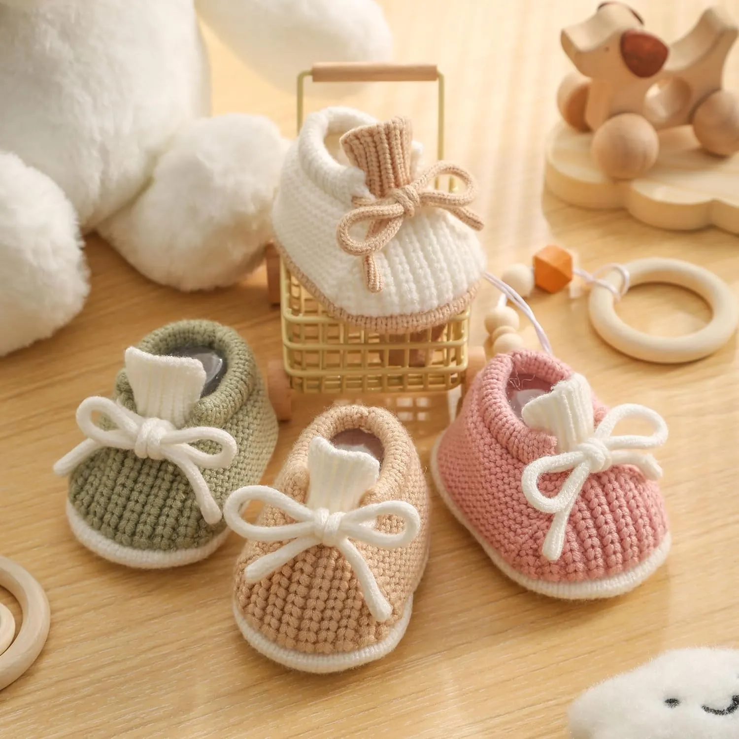 Baby Booties Newborn Baby Boots Cozy Toddler First Walker Shoes Soft for Infant Boys Girls