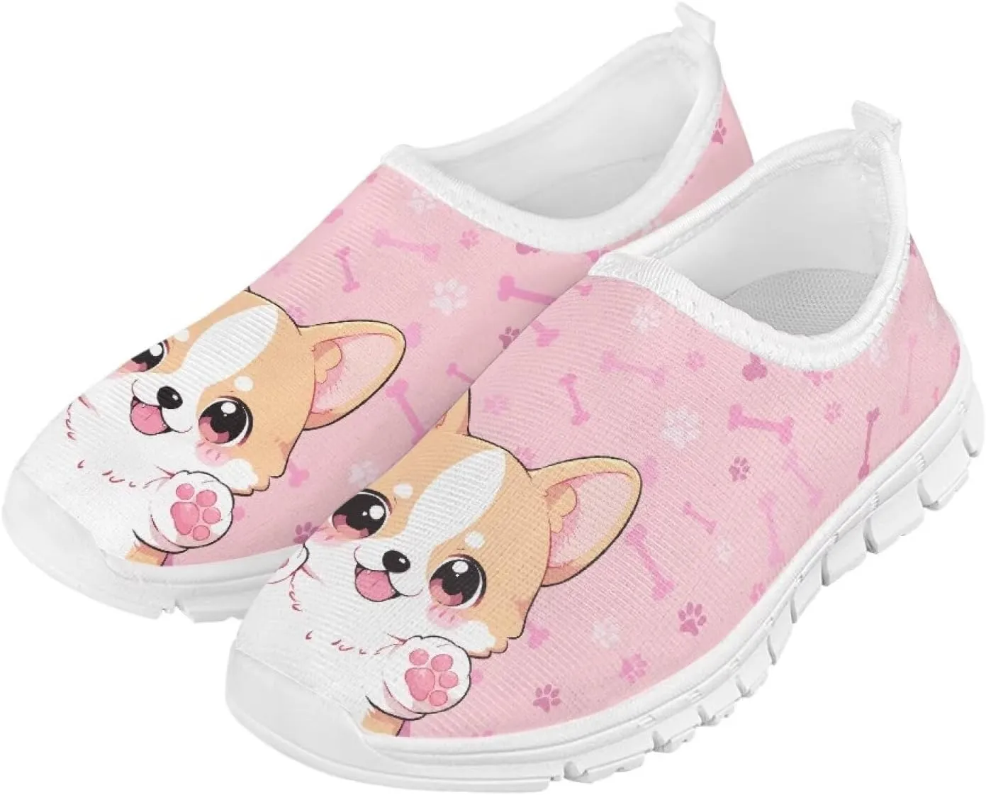 Big Kids Girls Slip on Shoes Size 11.5-4 for Casual Gym Low Top Design