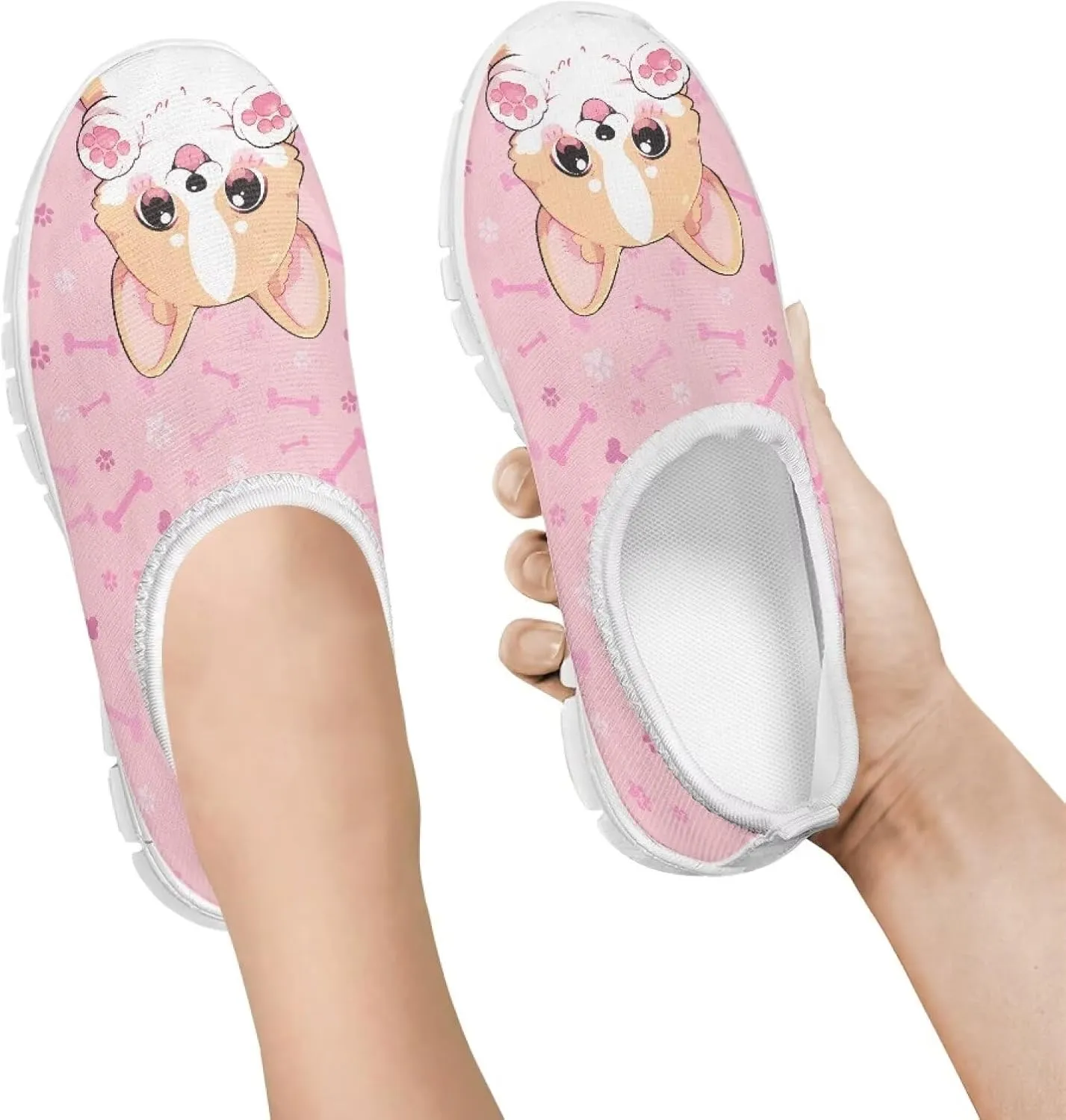 Big Kids Girls Slip on Shoes Size 11.5-4 for Casual Gym Low Top Design