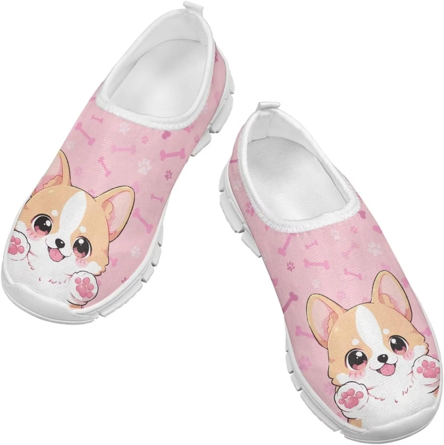 Big Kids Girls Slip on Shoes Size 11.5-4 for Casual Gym Low Top Design