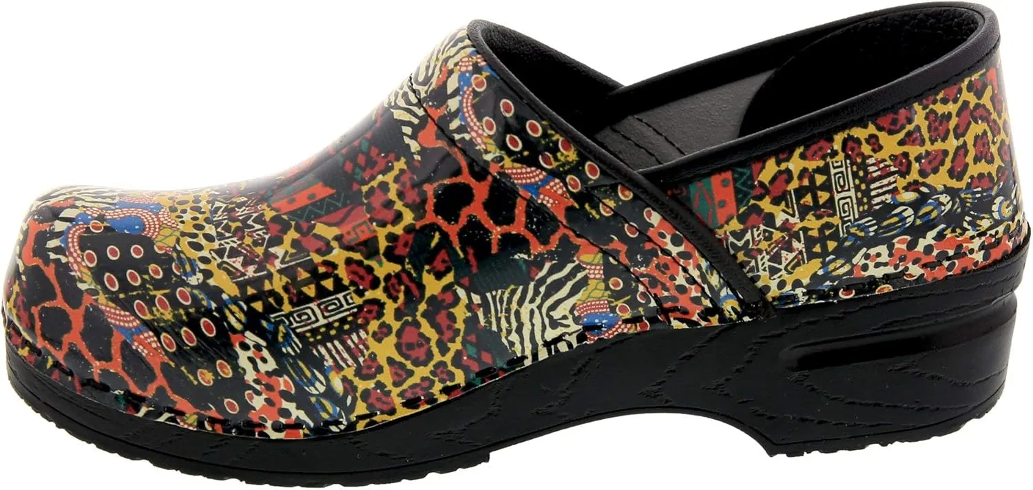 BJORK Swedish Comfort Women's Professional Printed Leather Clogs
