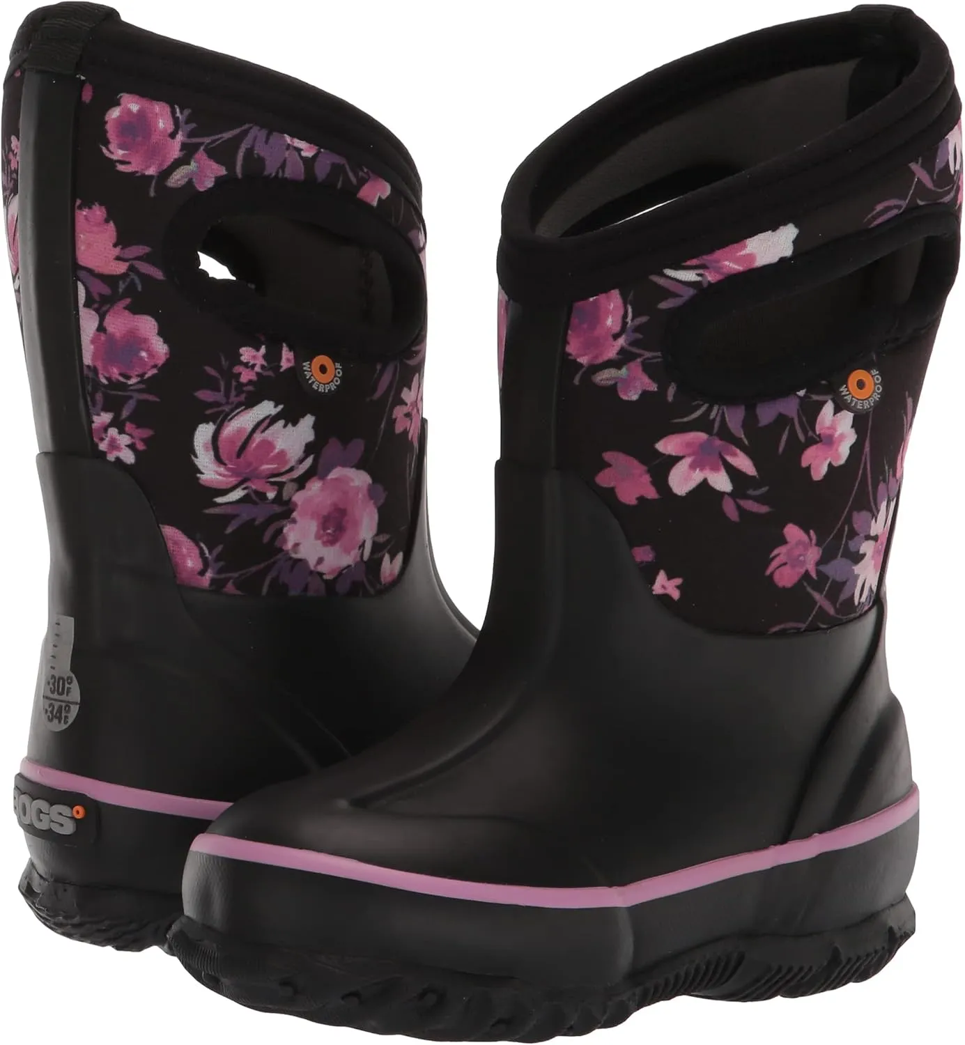 Bogs Kids Classic Flower Stripes Winter Snow Boot