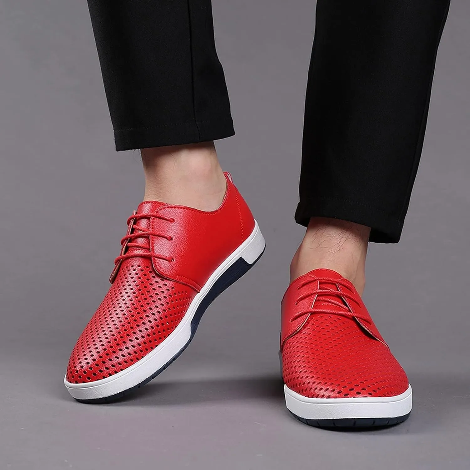 BORAMAX Men's Casual Non-Slip Oxford Shoes -Men's Flat Fashion Breathable Business Formal Dress Sneakers Dress Shoes for Men