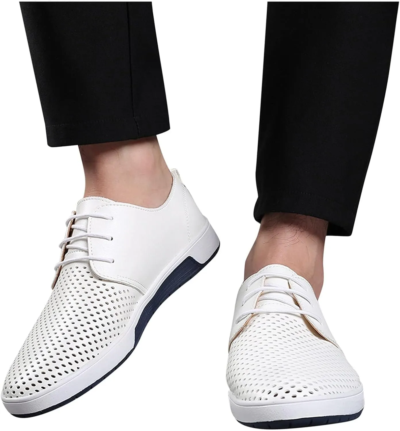 BORAMAX Men's Casual Non-Slip Oxford Shoes -Men's Flat Fashion Breathable Business Formal Dress Sneakers Dress Shoes for Men