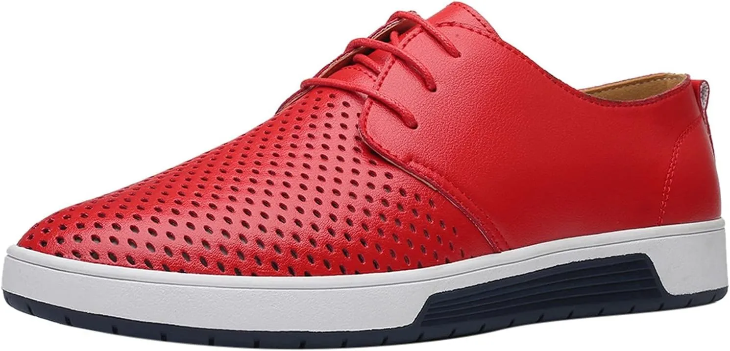 BORAMAX Men's Casual Non-Slip Oxford Shoes -Men's Flat Fashion Breathable Business Formal Dress Sneakers Dress Shoes for Men