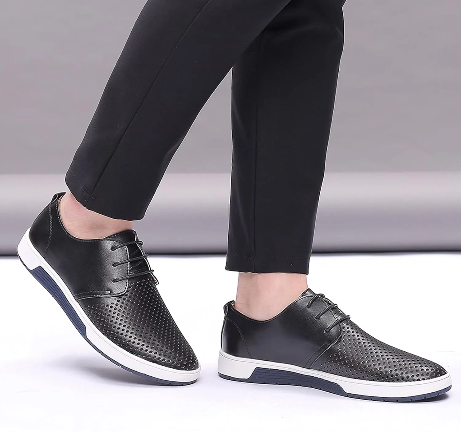 BORAMAX Men's Casual Non-Slip Oxford Shoes -Men's Flat Fashion Breathable Business Formal Dress Sneakers Dress Shoes for Men
