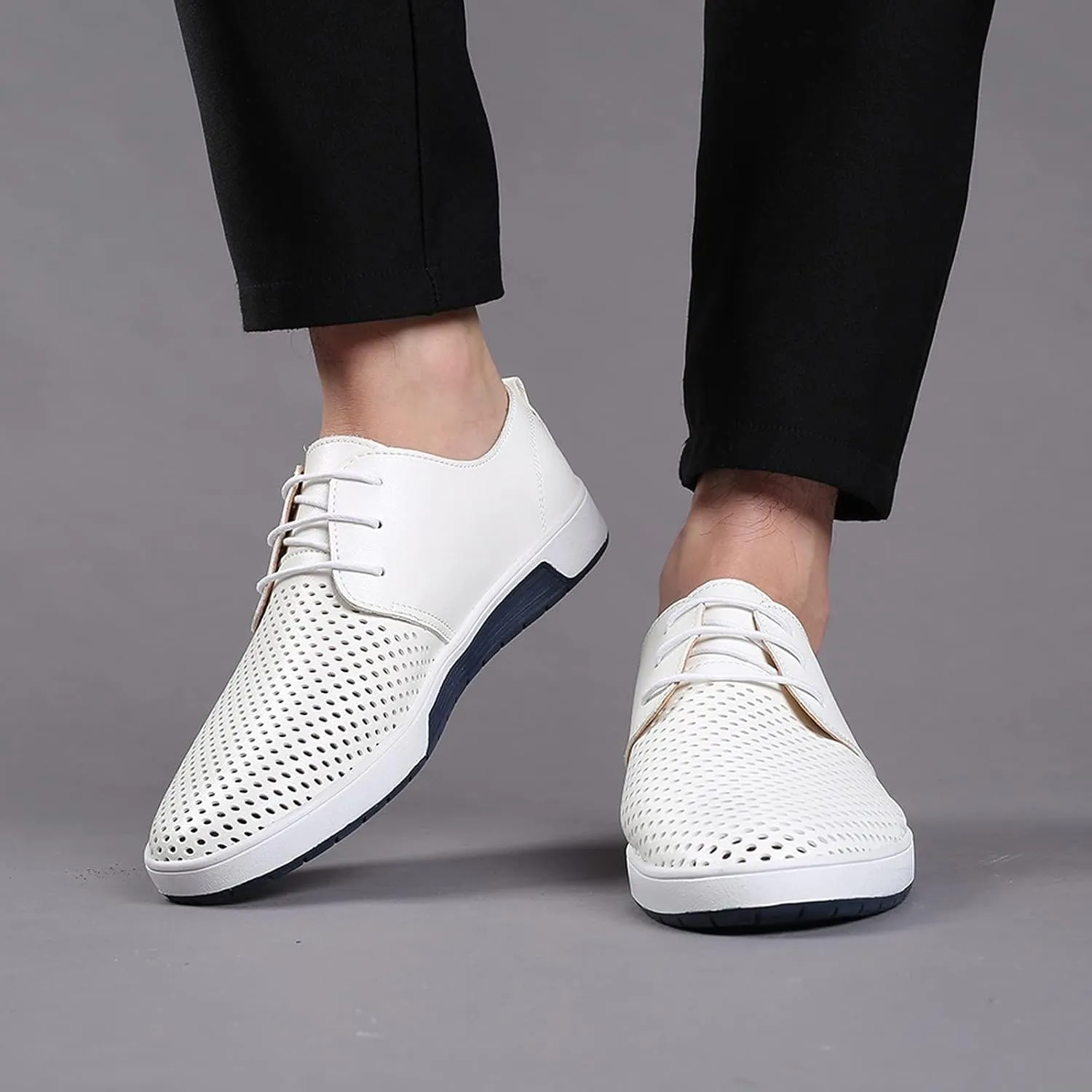 BORAMAX Men's Casual Non-Slip Oxford Shoes -Men's Flat Fashion Breathable Business Formal Dress Sneakers Dress Shoes for Men