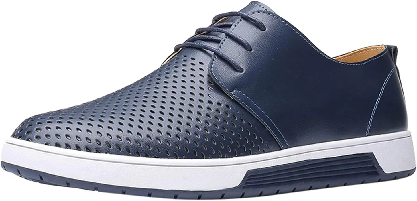 BORAMAX Men's Casual Non-Slip Oxford Shoes -Men's Flat Fashion Breathable Business Formal Dress Sneakers Dress Shoes for Men