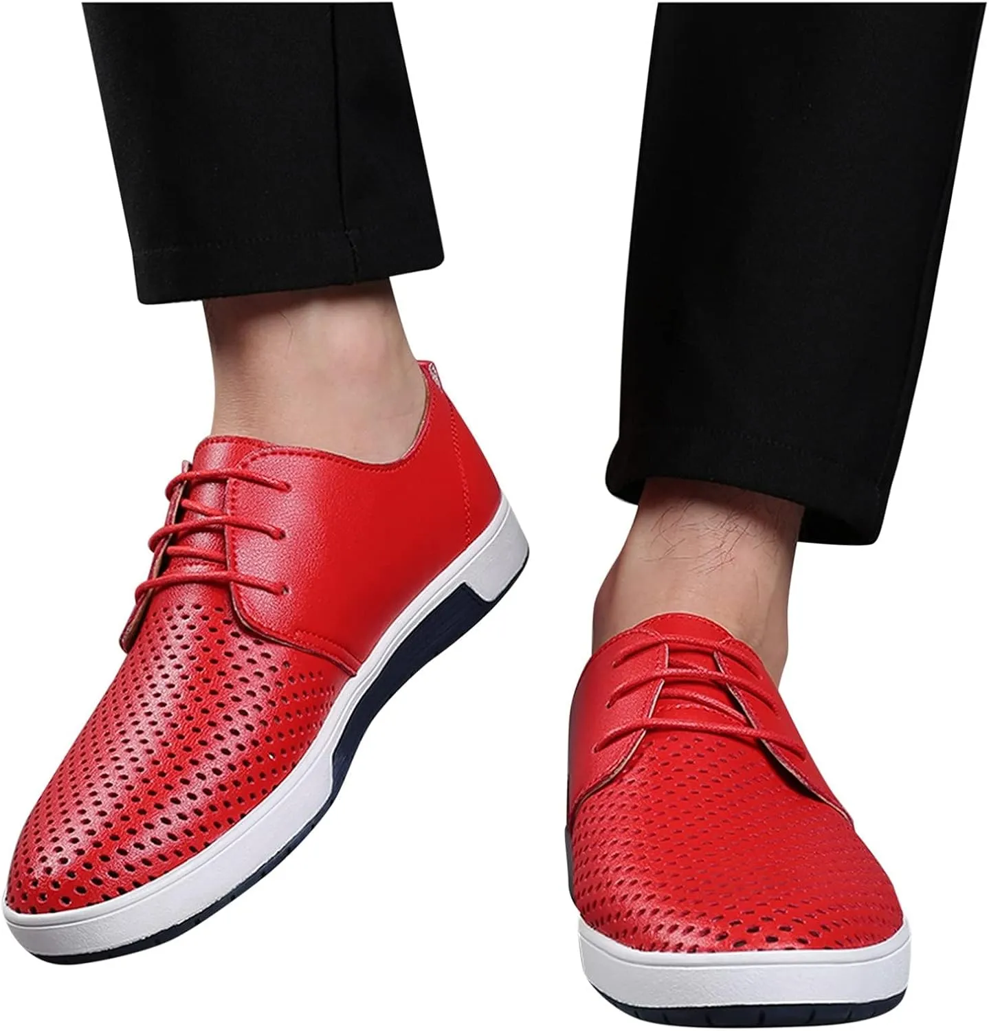 BORAMAX Men's Casual Non-Slip Oxford Shoes -Men's Flat Fashion Breathable Business Formal Dress Sneakers Dress Shoes for Men