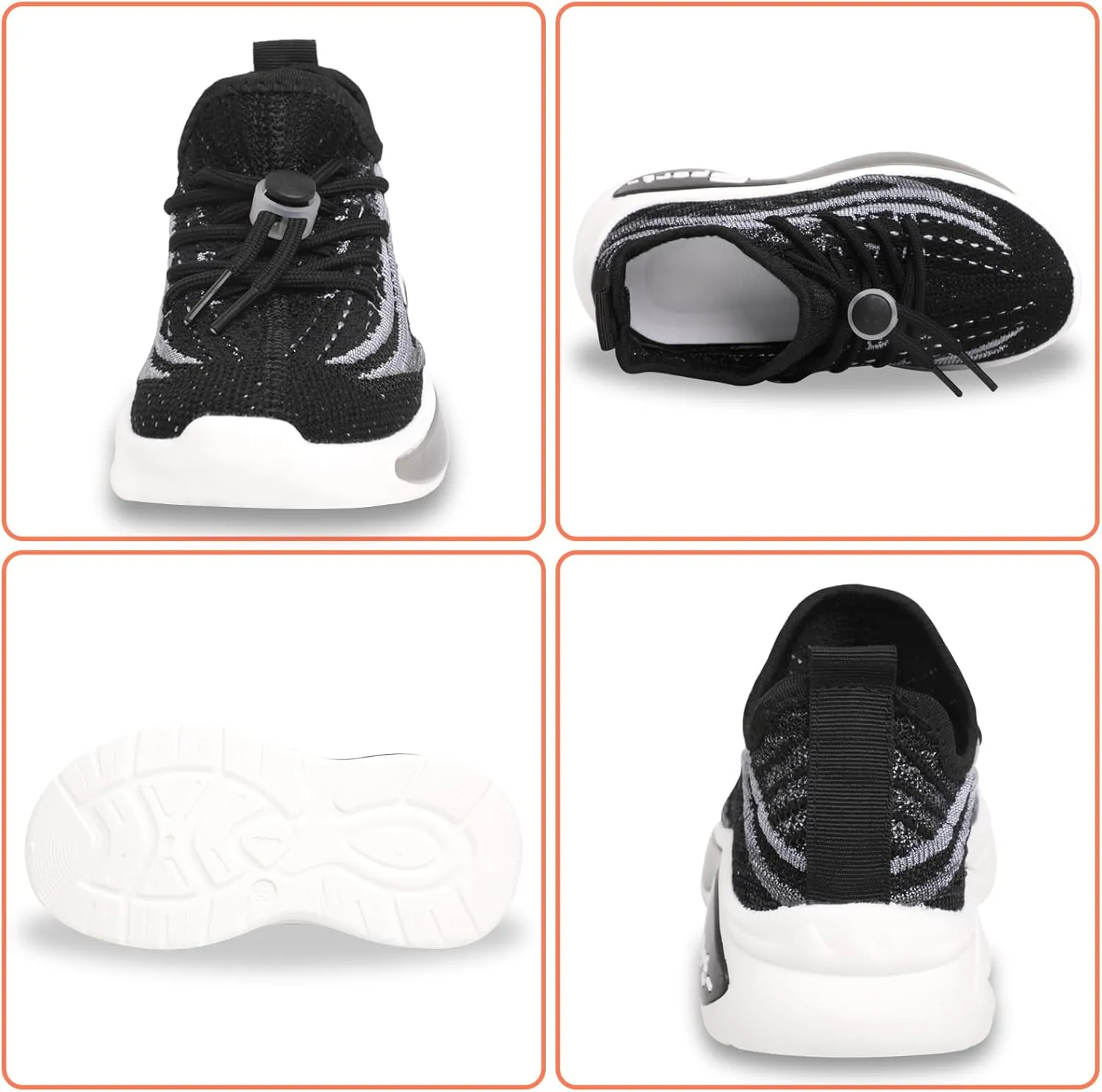 Boys Girls Sneakers Kids Lightweight Slip On Athletic Running Walking Sports Shoes Lace-up Breathable Tennis Shoes for Toddler/Little Kid/Big Kid