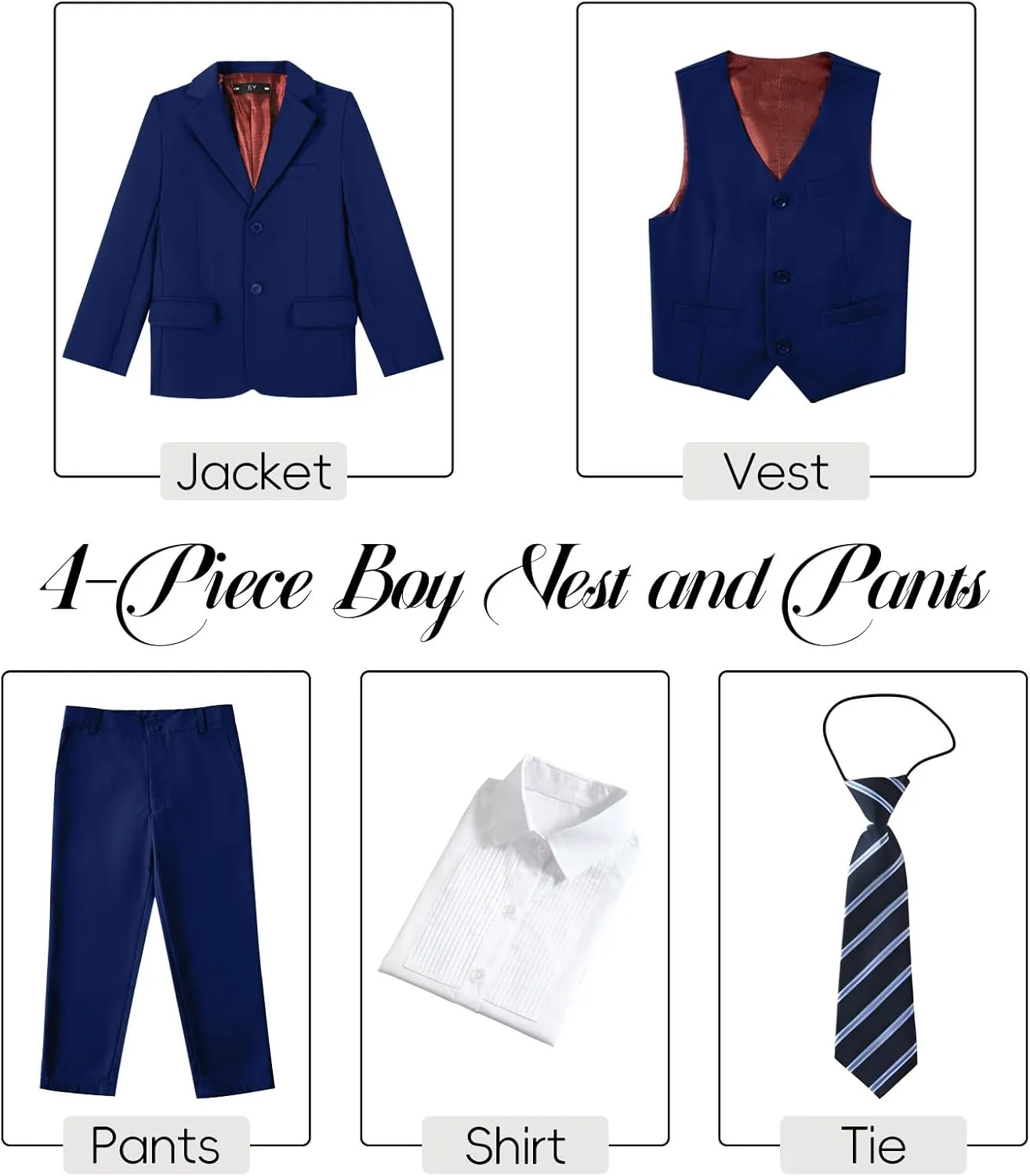 Boys Suits for Kids Formal Dress Suit Set Complete Outfit