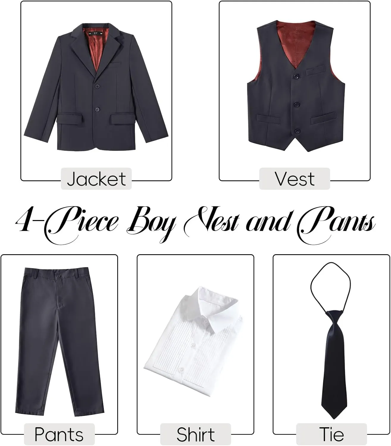 Boys Suits for Kids Formal Dress Suit Set Complete Outfit