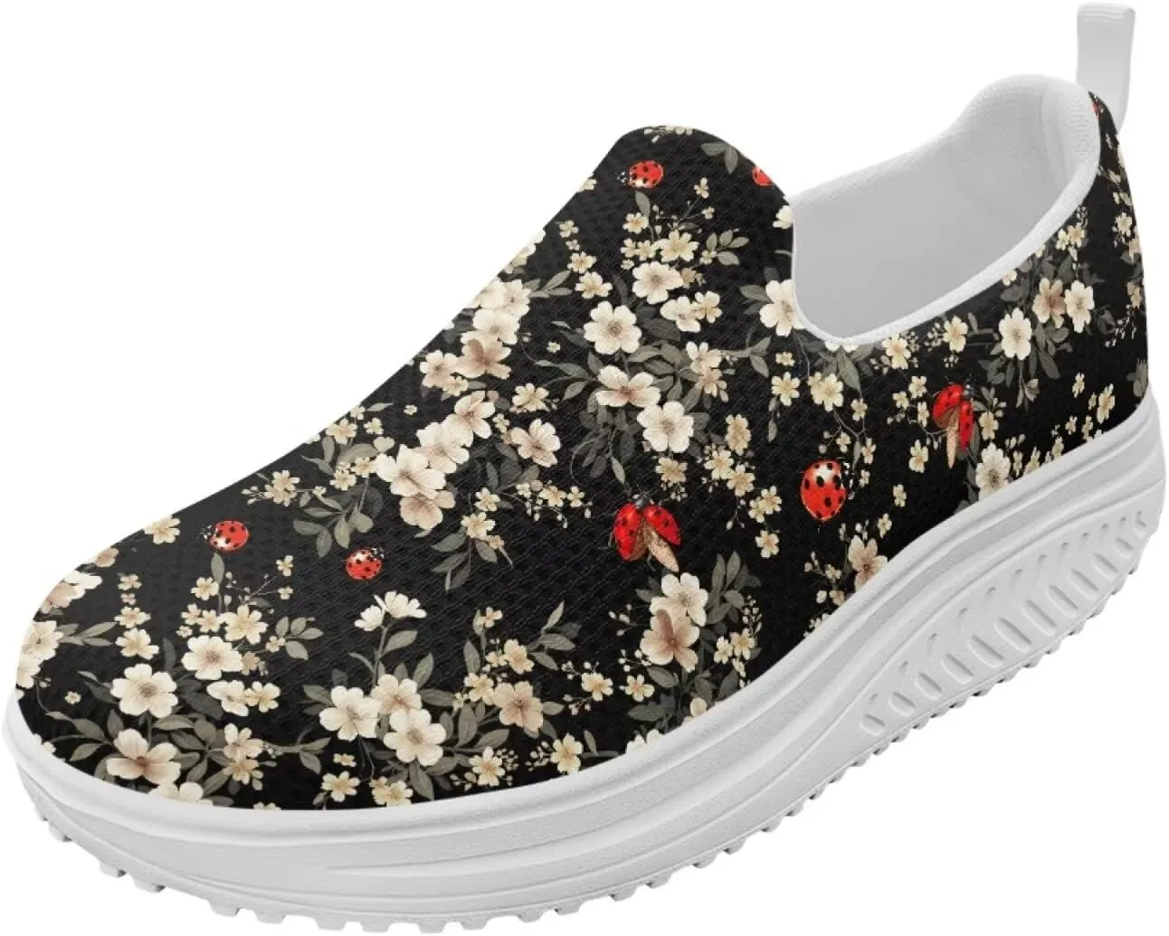 Butterfly Platform Sneakers for Women Arch Support Loafers for Work Memory Foam Athletic Shoes Walking Standing