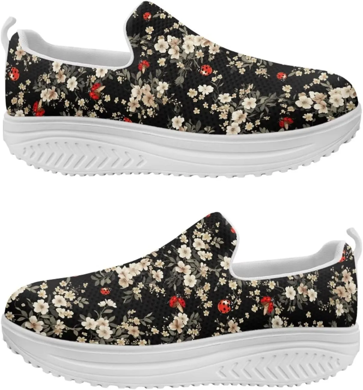 Butterfly Platform Sneakers for Women Arch Support Loafers for Work Memory Foam Athletic Shoes Walking Standing