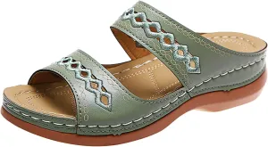 Cathalem Womens Orthopedic Sandals, Summer Comfortable Walking Sandals with Arch Support Platform Wedge Slides Shoes