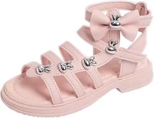 Children Shoes High Top Flat Sandals Roman Low Heel Dress Pump Ankle Strap Sandals Big Children Summer Sandals Girls Slides