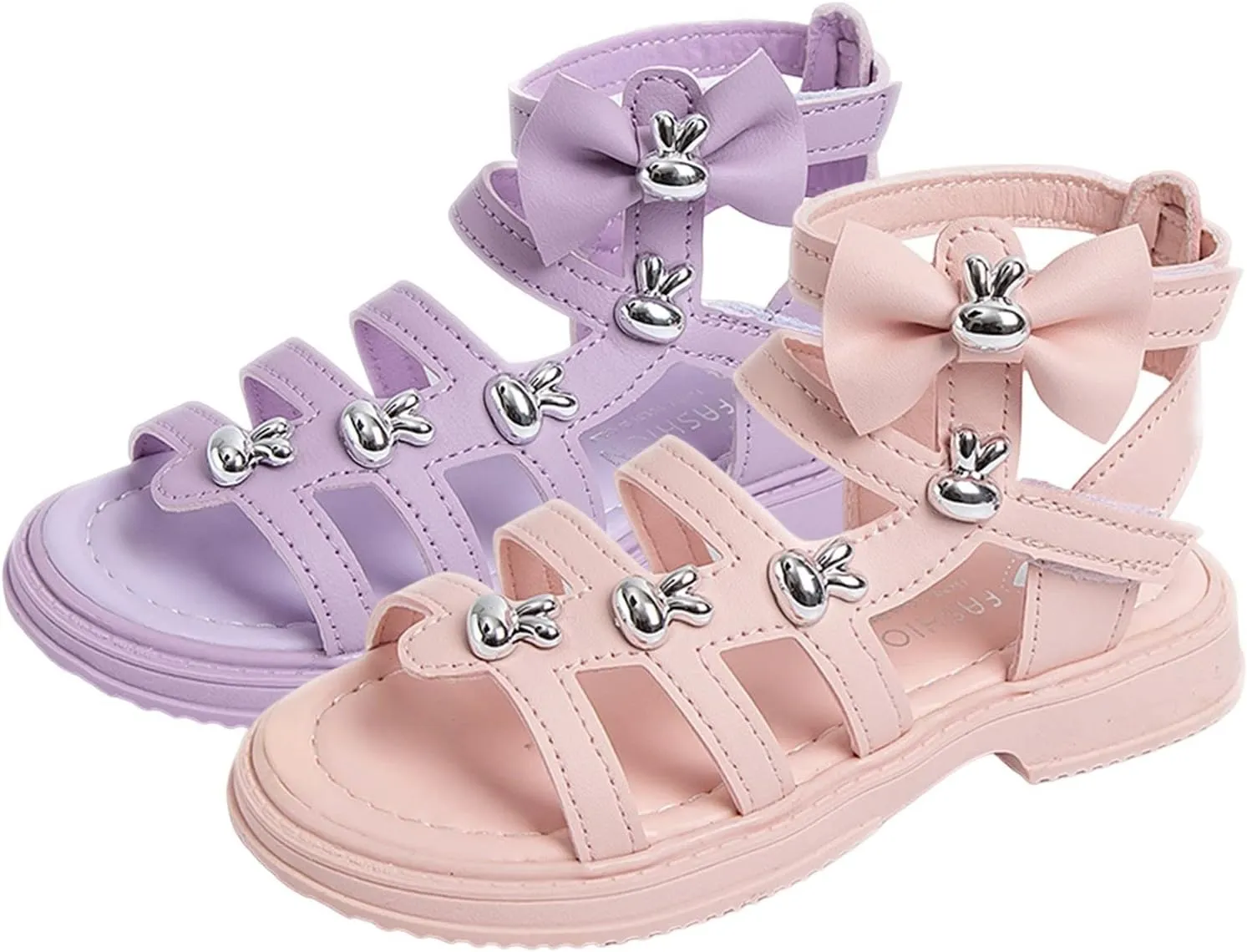 Children Shoes High Top Flat Sandals Roman Low Heel Dress Pump Ankle Strap Sandals Big Children Summer Sandals Girls Slides