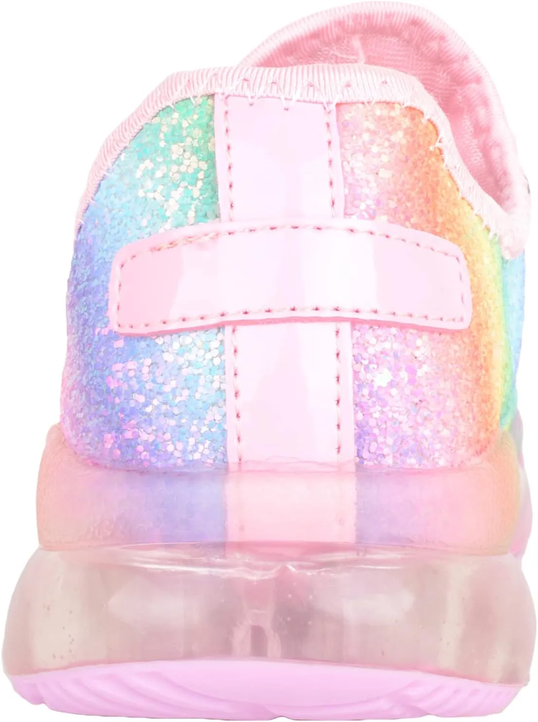 Childrens Kids Girls Sparkle Glitter Rainbow Casual Sports Running Walking Trainers Sneakers