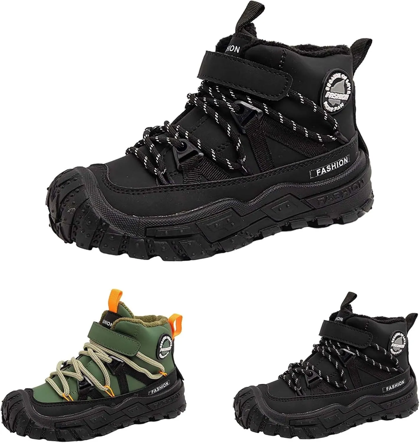 Chunky Sole Non Slip Snow Sneaker for Childrens Boys Kids Fuzzy Lined aterproof Sport Shoes Booties Outdoor Ski Cozy