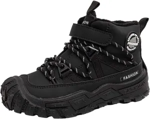 Chunky Sole Non Slip Snow Sneaker for Childrens Boys Kids Fuzzy Lined aterproof Sport Shoes Booties Outdoor Ski Cozy
