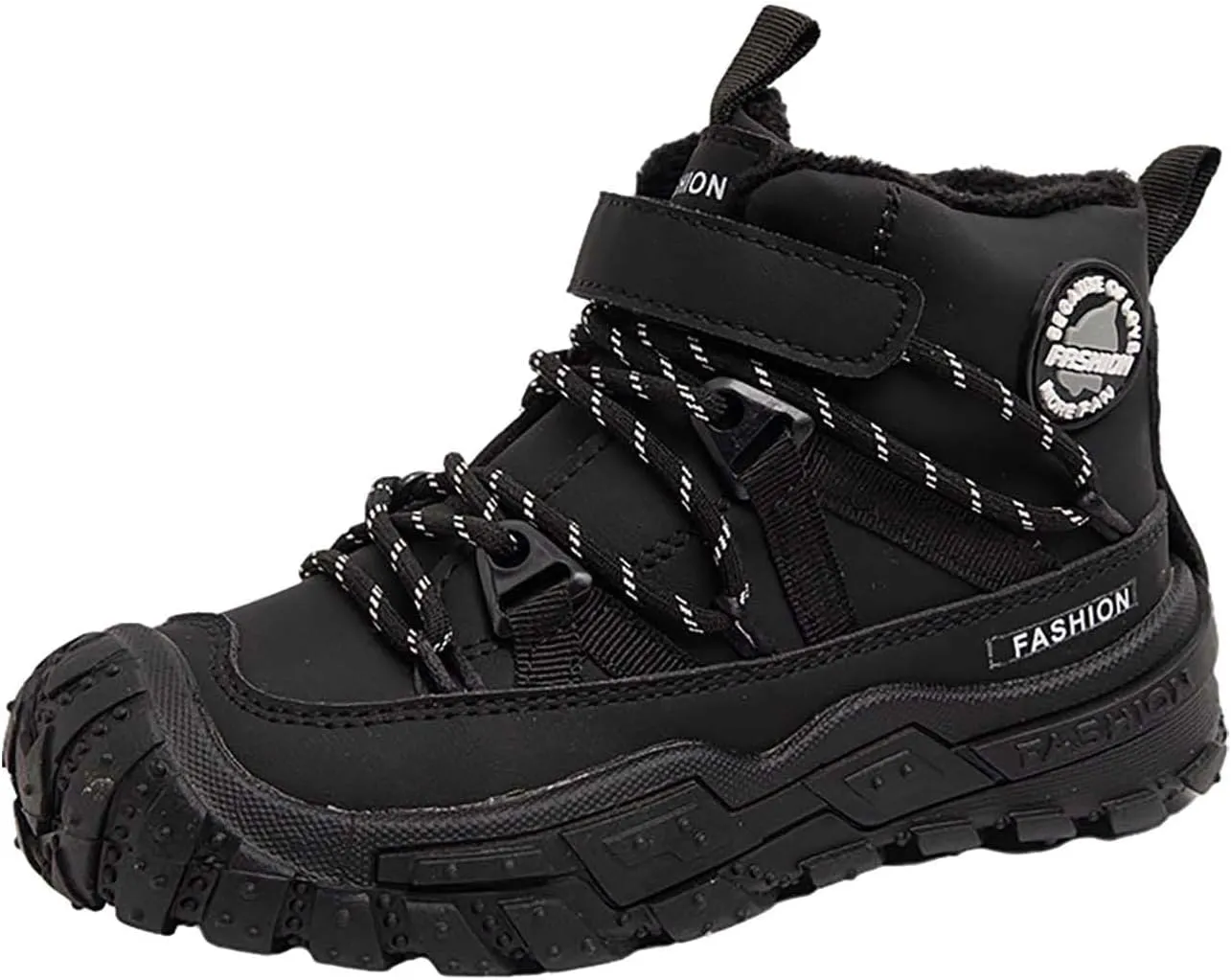 Chunky Sole Non Slip Snow Sneaker for Childrens Boys Kids Fuzzy Lined aterproof Sport Shoes Booties Outdoor Ski Cozy