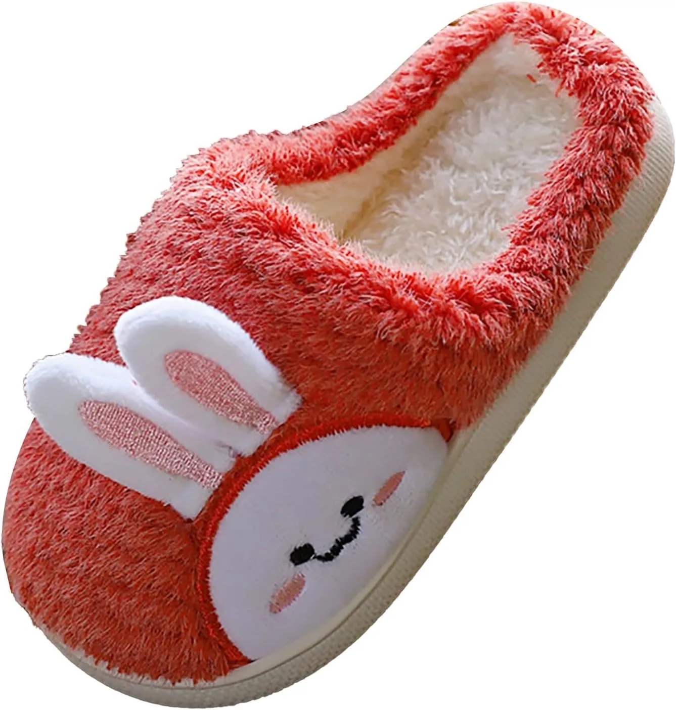 Cute Bunny Fuzzy Slipper For Girls Baby Kids Toddler House Indoor Flat Shoes artoon Animal Warm Cozy Casual Shoes