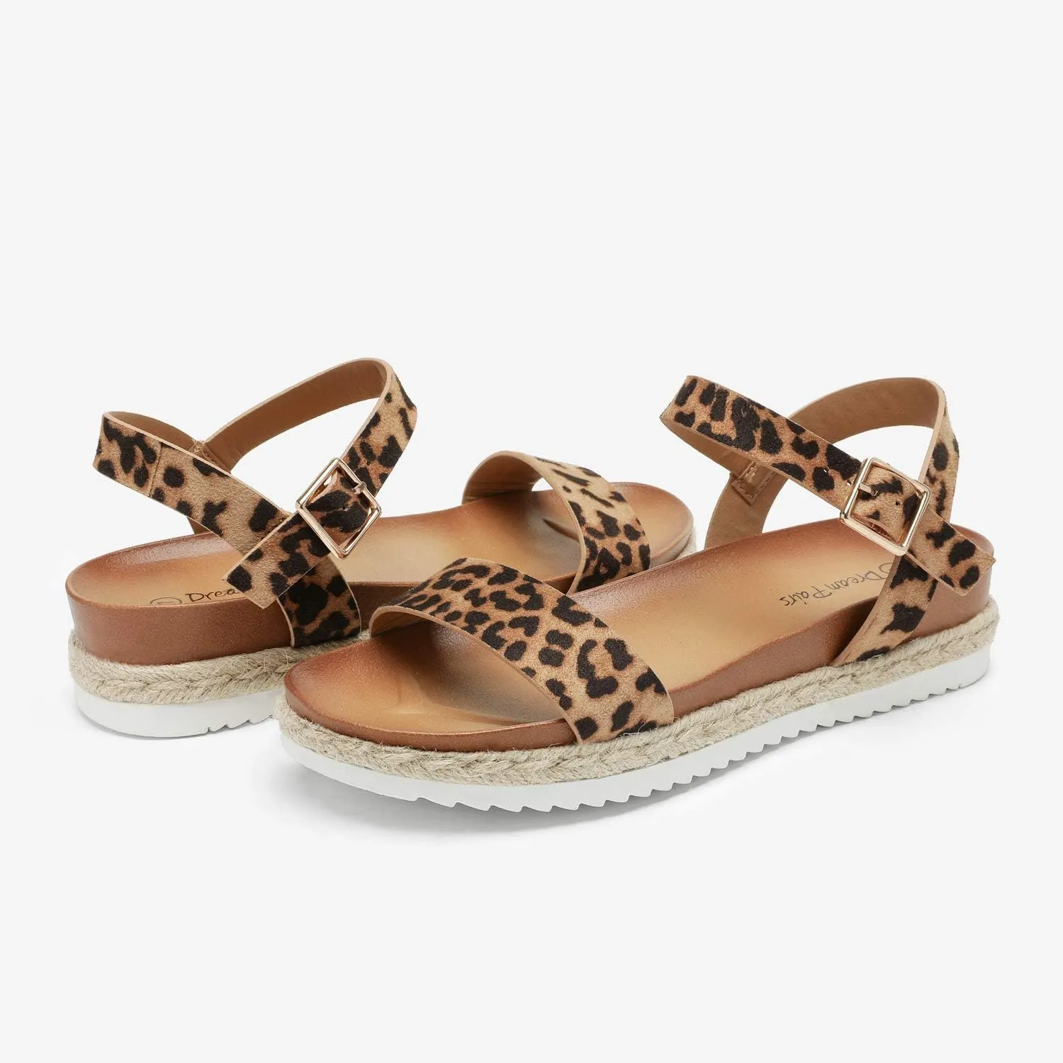 DREAM PAIRS Womens Open Toe Ankle Strap Espadrille Casual Flatform Platform Wedge Sandals