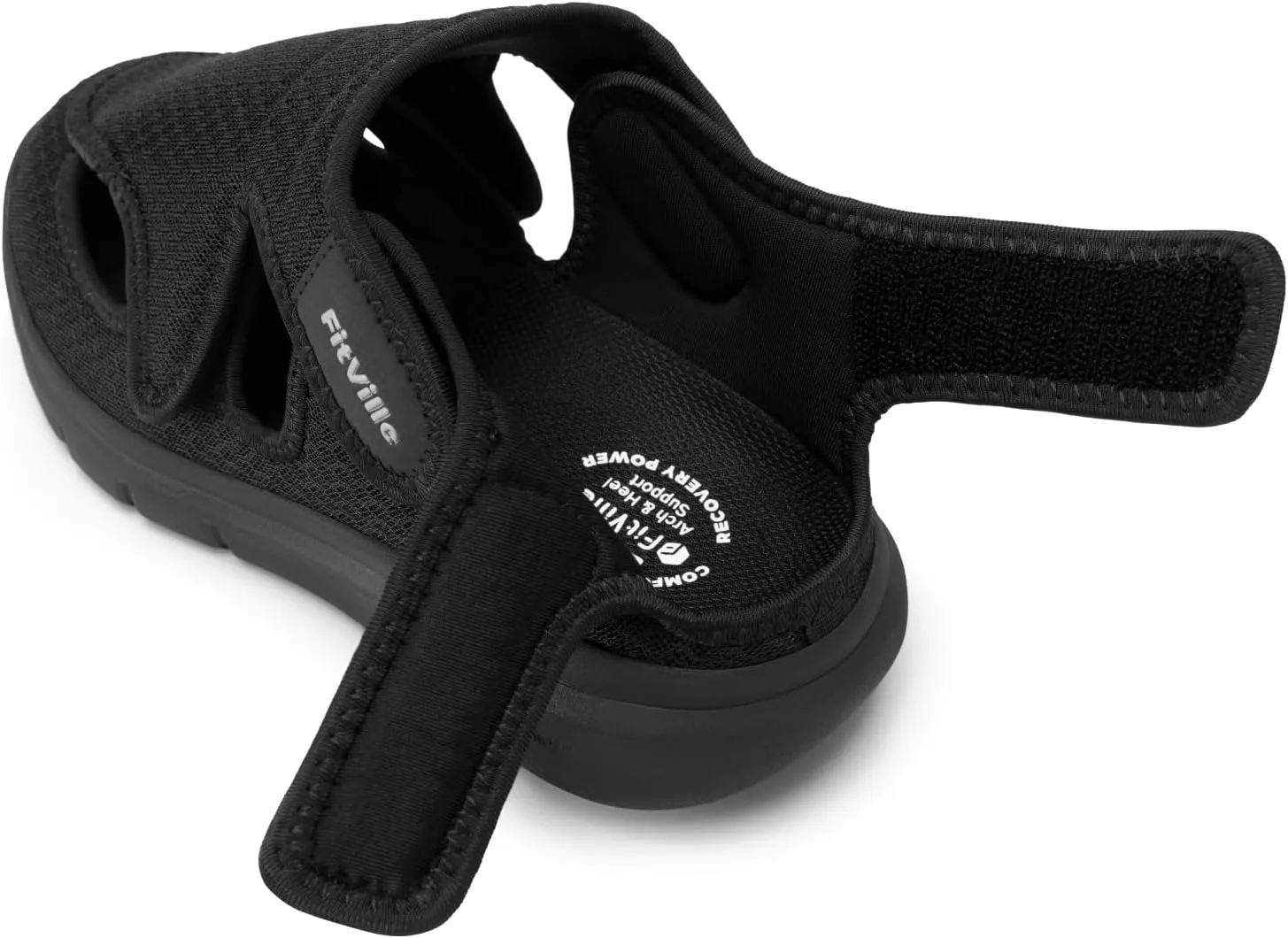 FitVille Diabetic Sandals for Women,Wide Width Diabetic Shoes with Arch Support,Fully Adjustable Straps Sandals for Women