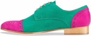 FSJ Women Perforated Lace-up Oxfords Multicolor Leather Cap Toe Comfort Flat Pumps Vintage Ladis Oxfords Shoes Size 4-15 US