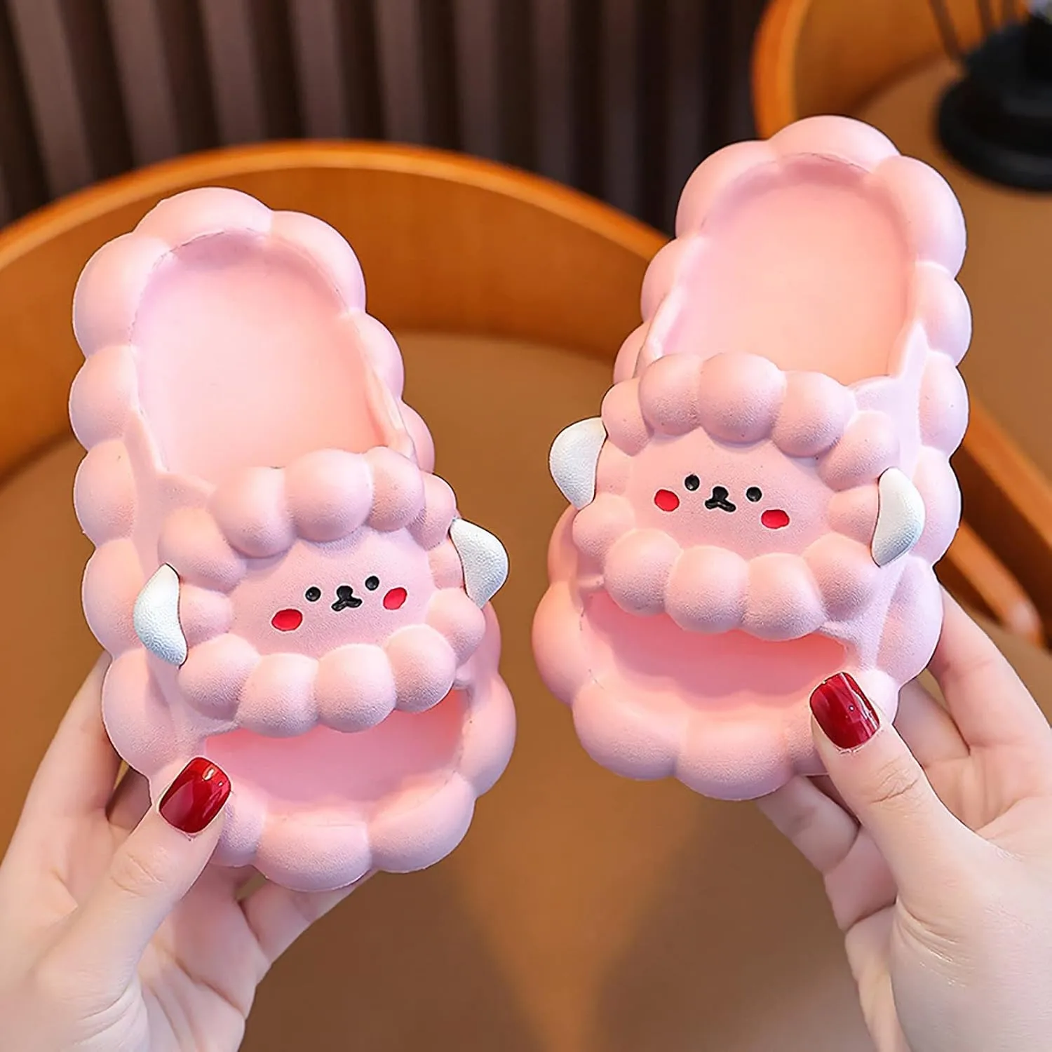 Girls Cute Slide Sandals Kawaii Slippers Non-Slip Bathroom Spa Shower Sandals Comfort Puppy Slippers for Toddler