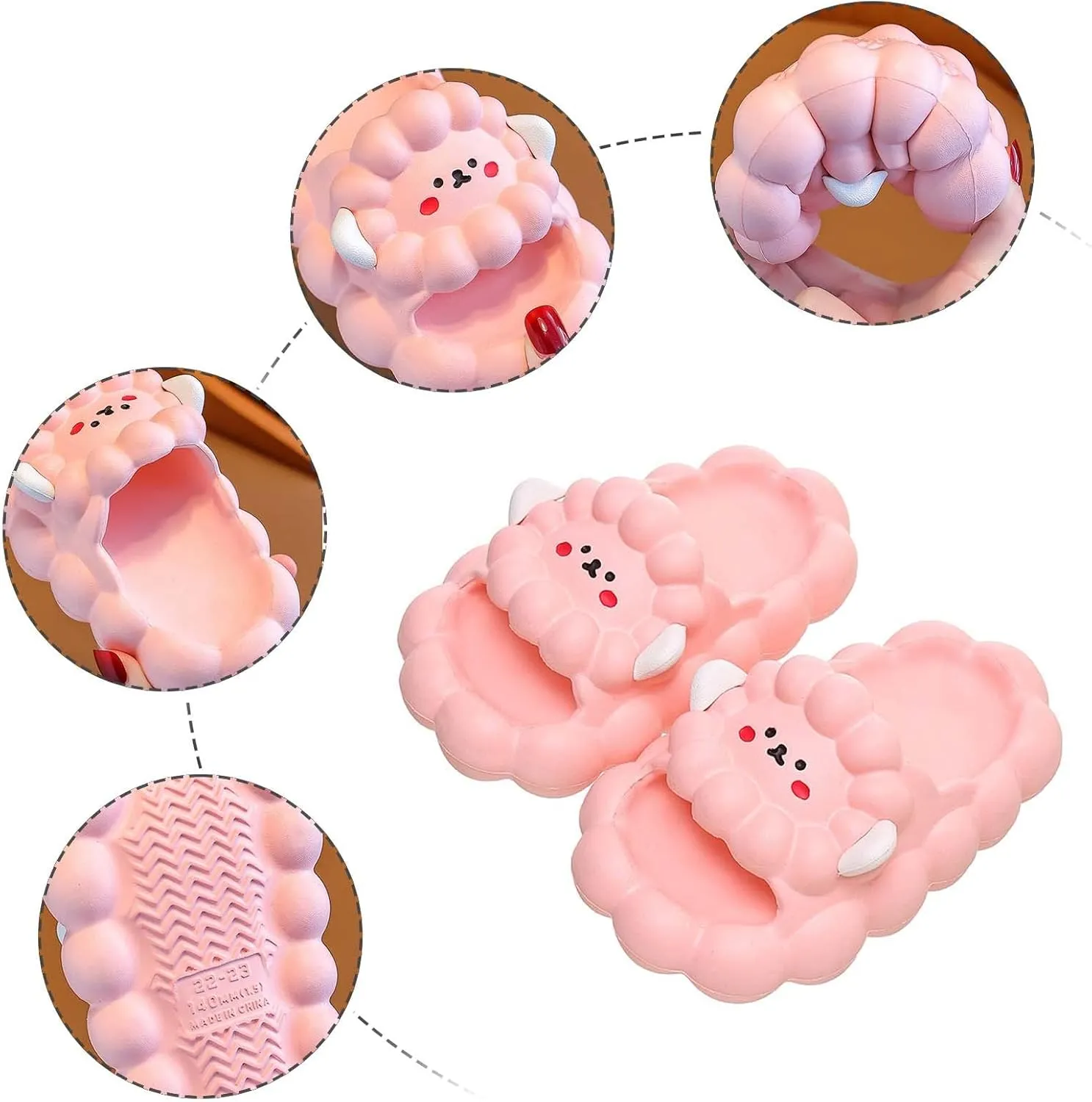Girls Cute Slide Sandals Kawaii Slippers Non-Slip Bathroom Spa Shower Sandals Comfort Puppy Slippers for Toddler