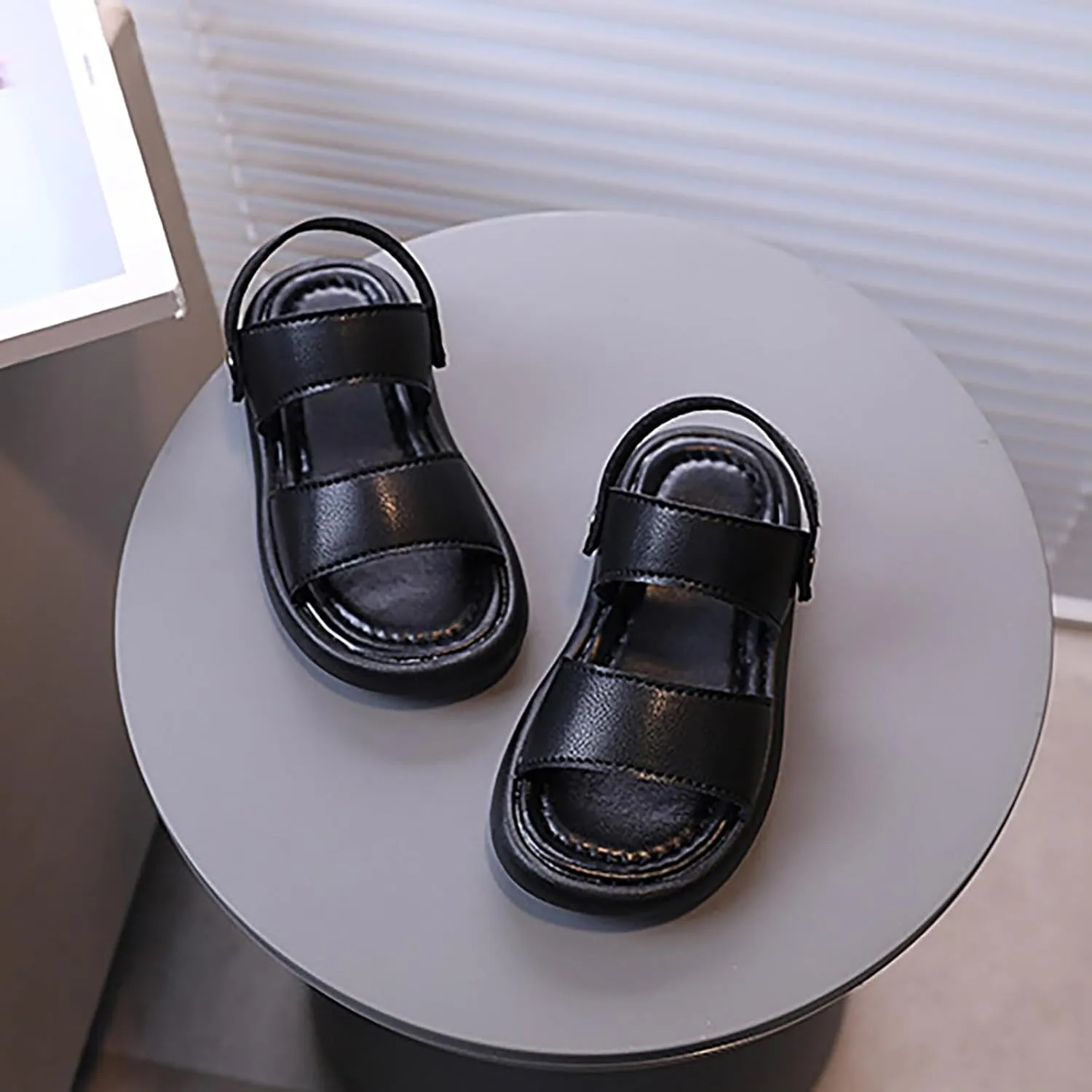 Girls Sandals Open Toe Anti Slip Soft Sole Beach Play Shoes Back Strap Sandals Flat for Toddler Summer Footwear