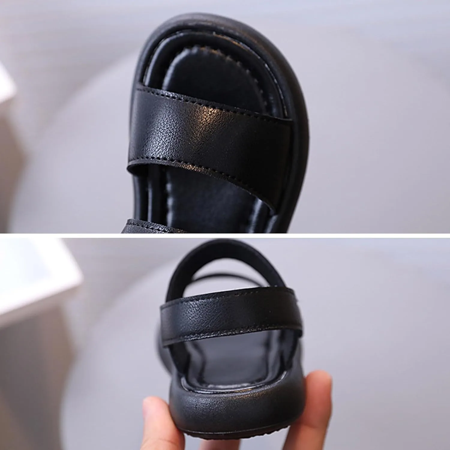 Girls Sandals Open Toe Anti Slip Soft Sole Beach Play Shoes Back Strap Sandals Flat for Toddler Summer Footwear