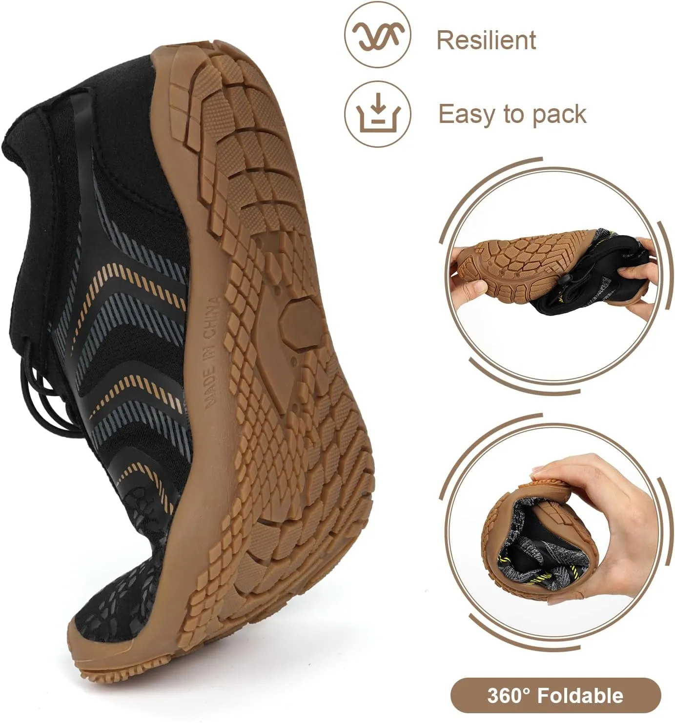 Hike Barefoot Water Shoes Womens Mens Footwear, Pro Hiking Boot Quick Dry Barefoot Beach Walking Women Men Travel Swim Shoes, Wide Toe Box Non-Slip Breathable Zero Drop Shoes