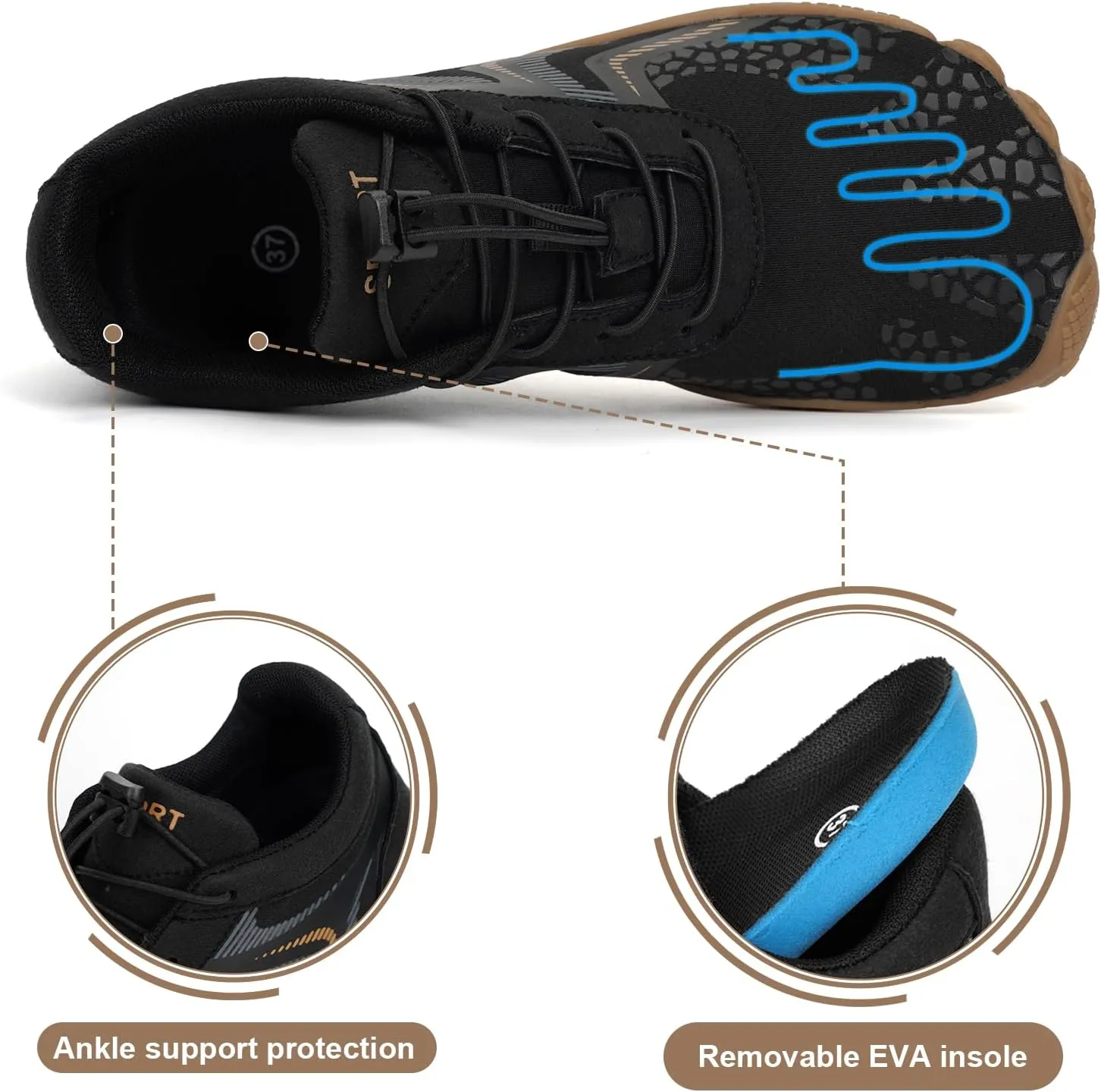 Hike Barefoot Water Shoes Womens Mens Footwear, Pro Hiking Boot Quick Dry Barefoot Beach Walking Women Men Travel Swim Shoes, Wide Toe Box Non-Slip Breathable Zero Drop Shoes