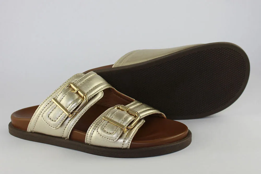 'Jene' Slip-on Sandals in Gold