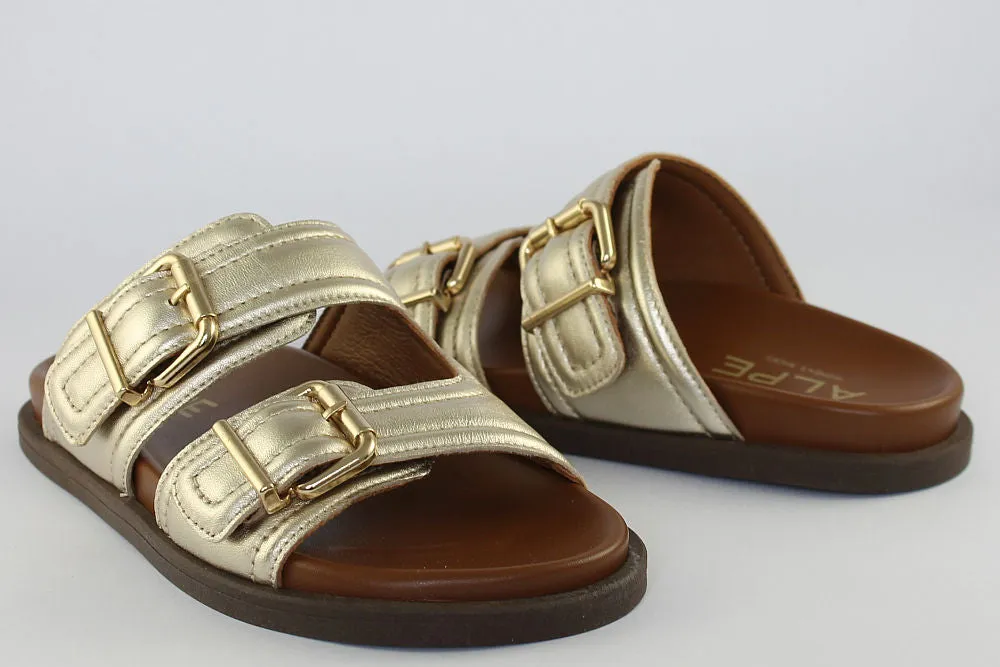 'Jene' Slip-on Sandals in Gold
