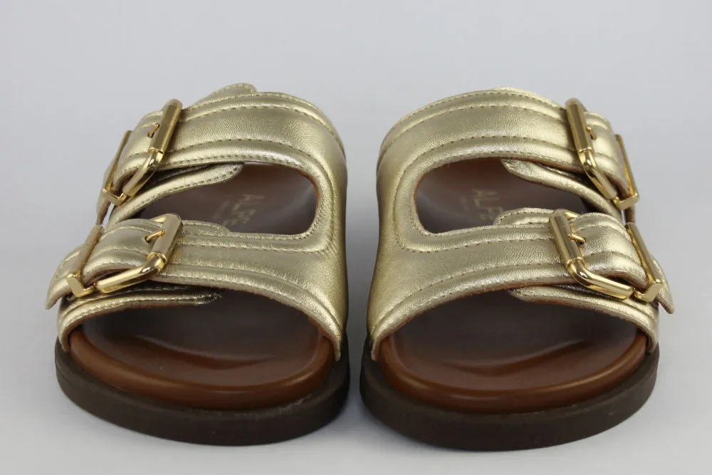 'Jene' Slip-on Sandals in Gold