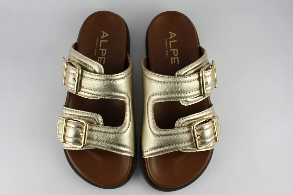 'Jene' Slip-on Sandals in Gold