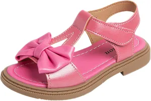 Kids Girls Summer Low Heel Sandals Open Toe Ankle Strap Dress Shoes Wedding Party For Toddler Kids Bowknot Princess Baby Sandals