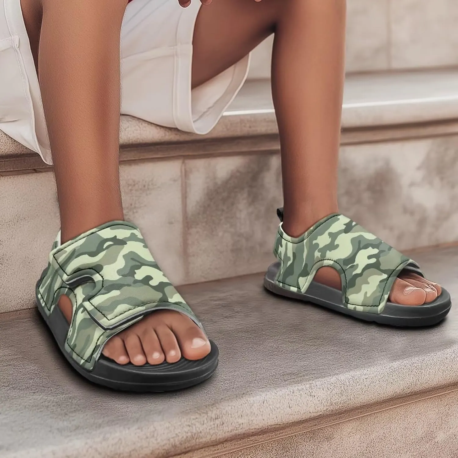Kids Sandals Boys Girls Summer Outdoor Non-slip Athletic Sandals Adjustable Sport Sandal Lightweight Beach Gifts for Toddler/Little/Big Kid
