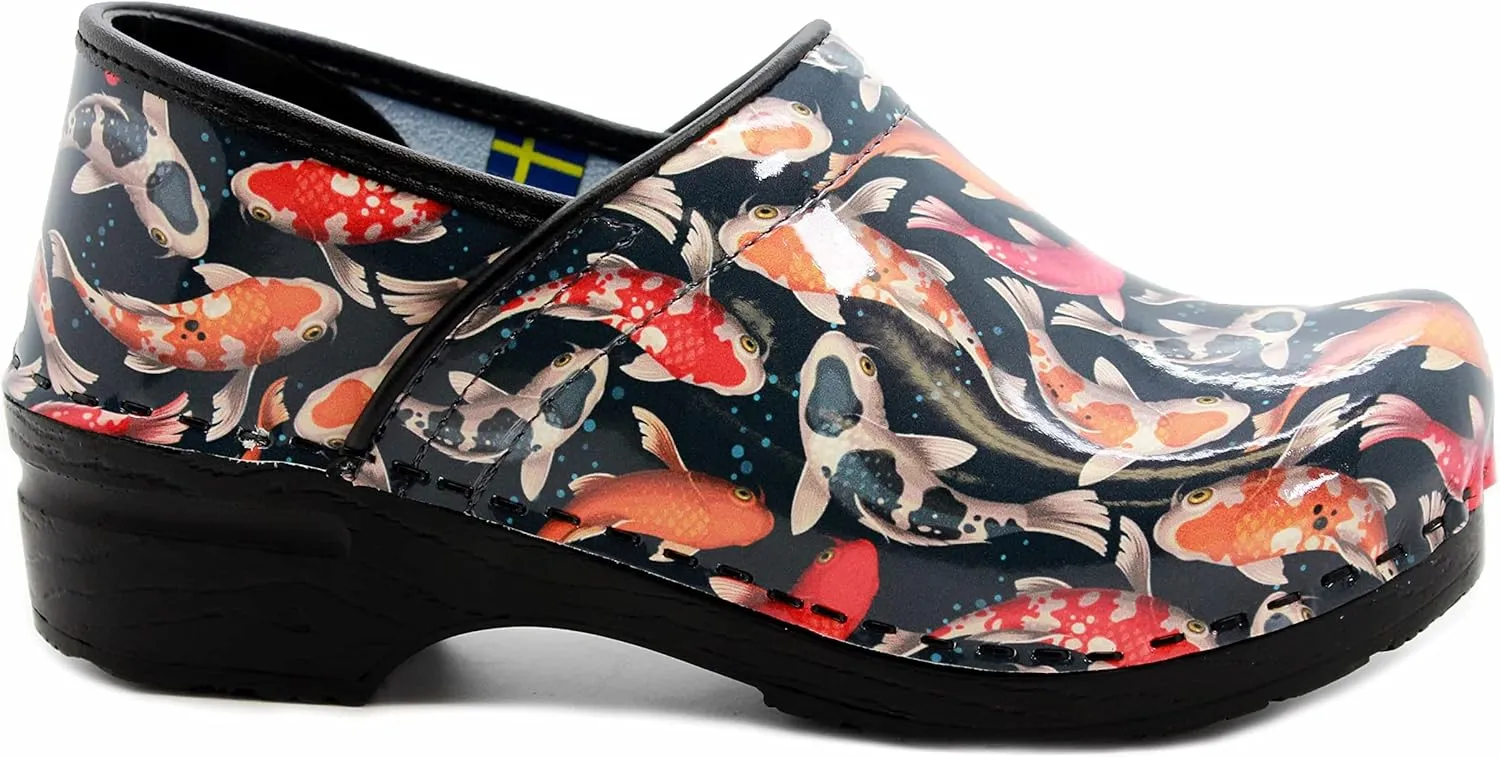 KLGN Women's Professional Plus Patent Leather Clogs