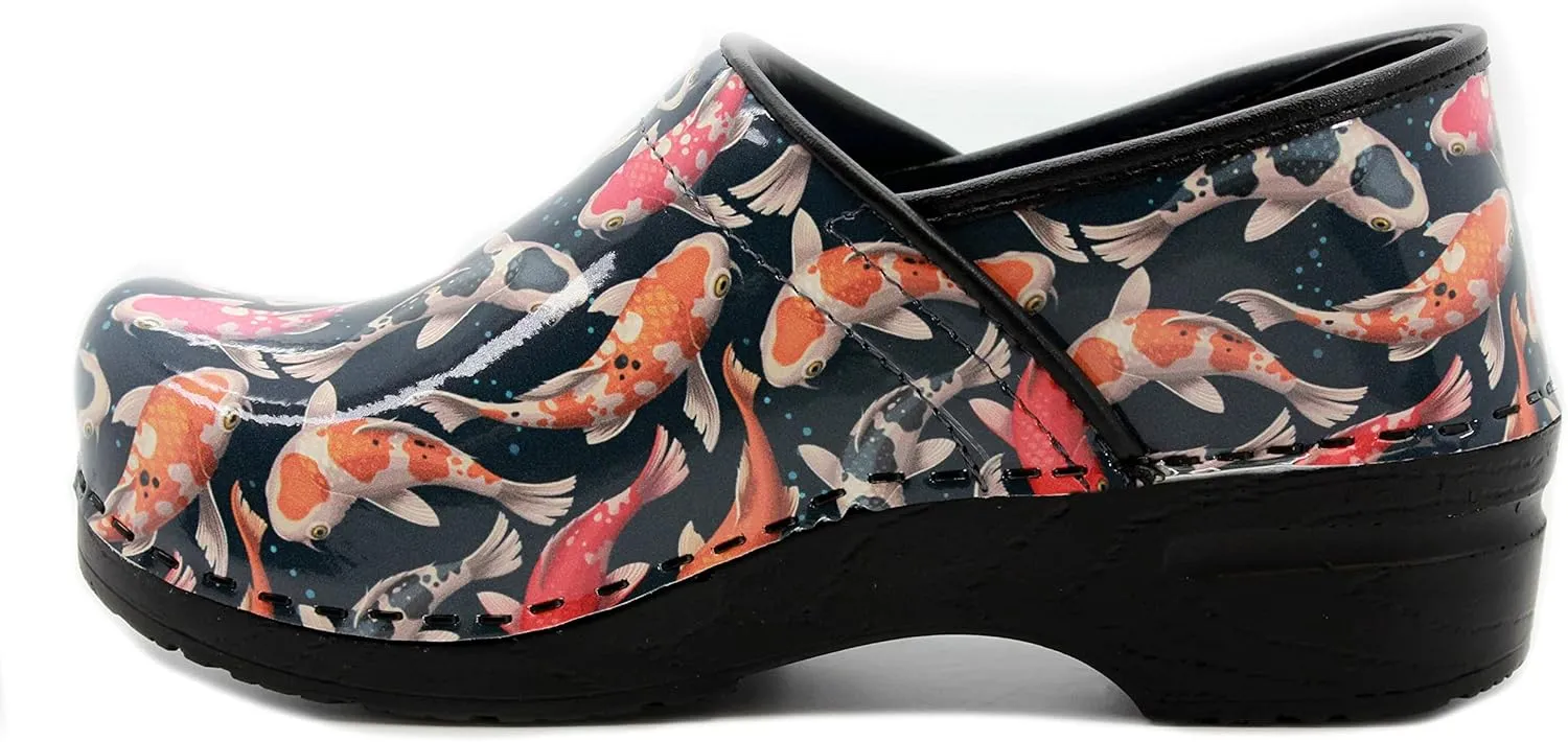 KLGN Women's Professional Plus Patent Leather Clogs