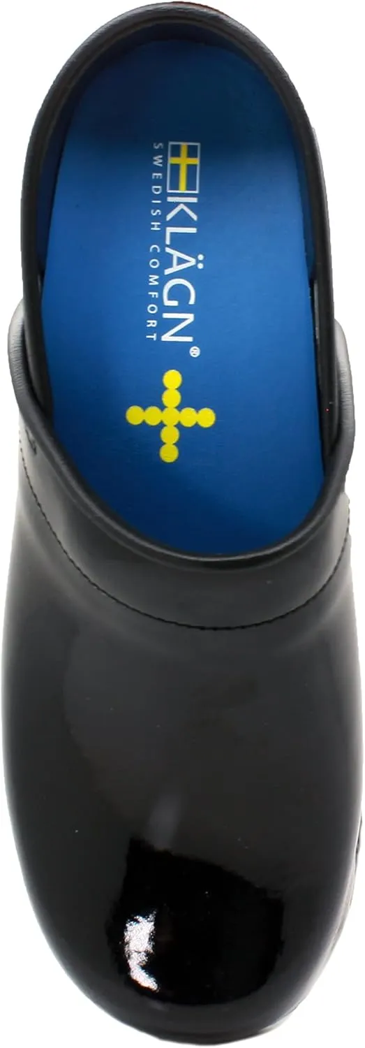 KLGN Women's Professional Plus Patent Leather Clogs