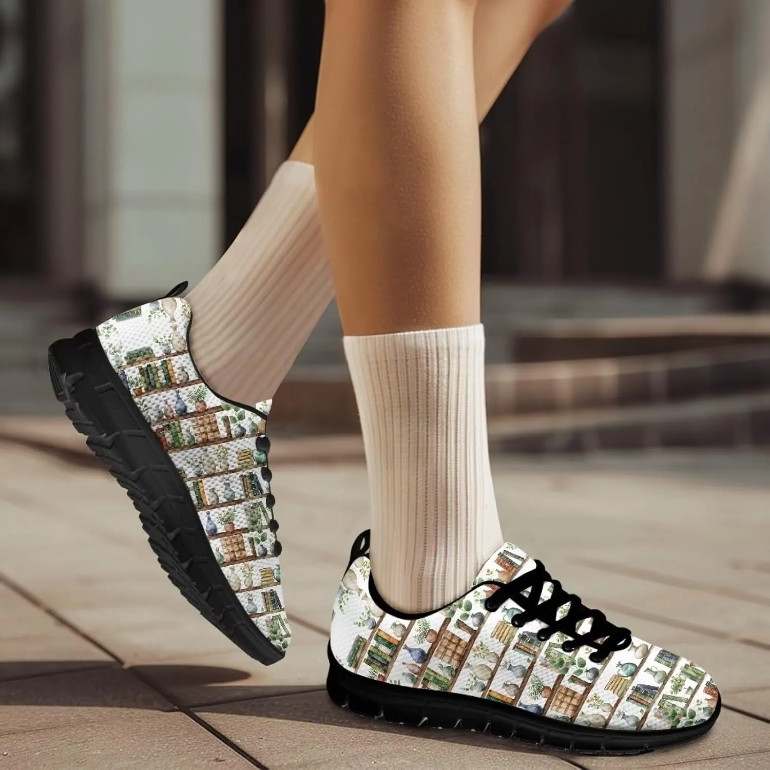 Lightweight Running Shoes Women Tennis Workout Shoes Casual Non-Slip Cozy Athletic Lace-Up Work Shoes for Trainer US 5-12