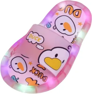 Little Child Flashing Lights Summer Slippers Cute Animal Cartoon Indoor Outdoor Home Sandals Kid Toddler Shoes