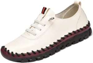 Loafers for Women Comfort Walking Shoes Comfort Walking Boat Shoe Lightweight Penny Loafers Slip on Work Flats Comfortable Loafer Casual Round Toe Moccasins Wild Driving Flat 2025 White